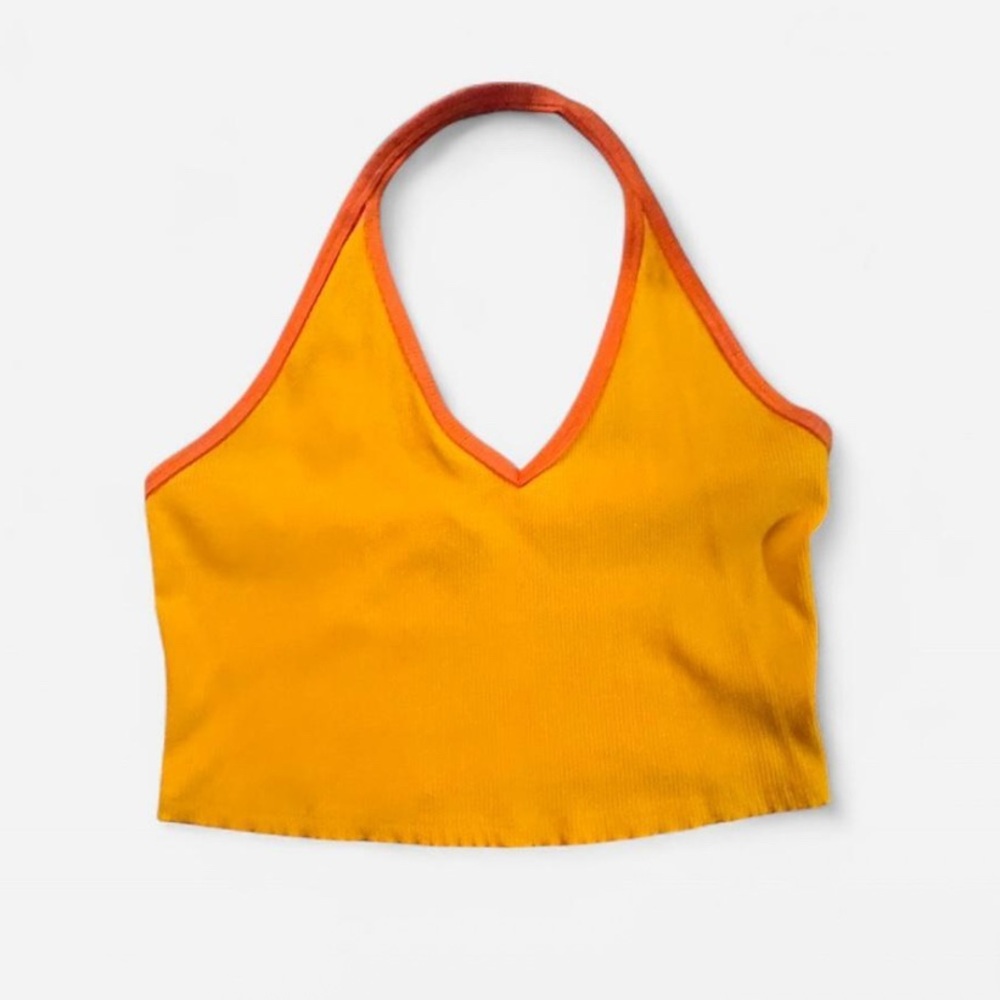 Wild Fable Orange and Yellow Halter Top